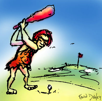 Caveman golfer